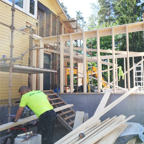 Omakotitalon laajennus Espoo 2020